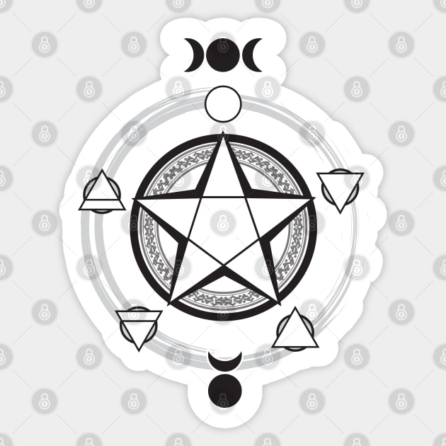 Elemental Pentagram Sticker by The Cuban Witch